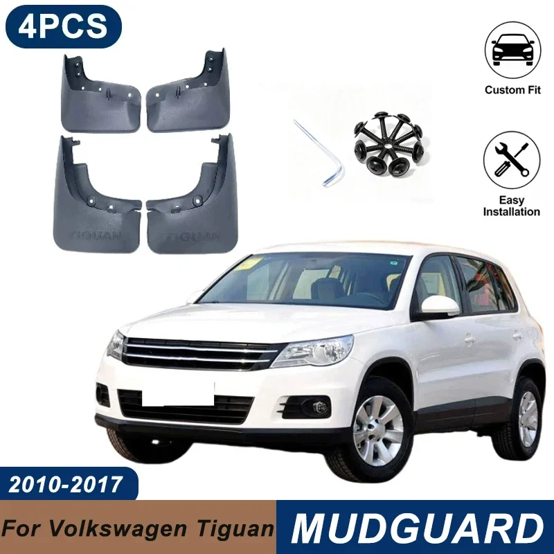 4PCS Car Mud Flaps For Volkswagen Tiguan 5N Mk1 2010-2017 Waterproof Anti-Splash Fender Mudguards Auto Exterior Accessories