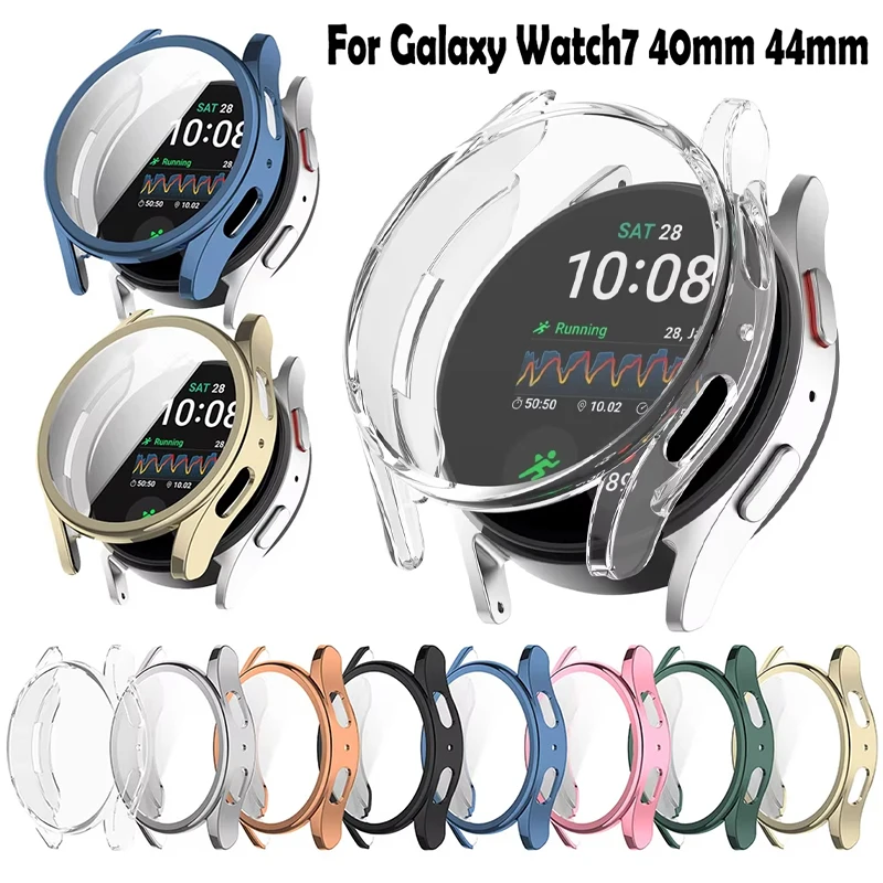 

Protector Case For Samsung Galaxy Watch 7 40mm 44mm Cover Coverage Plating TPU Bumper Full Screen Protection Cover Accessories