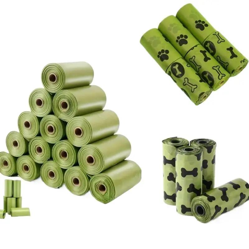 8Rolls HDPE plus EPI Scented Biodegradable Dog Poop Bags Leak Proof Pet Waste Bag For Outdoor Walking Clean Supply