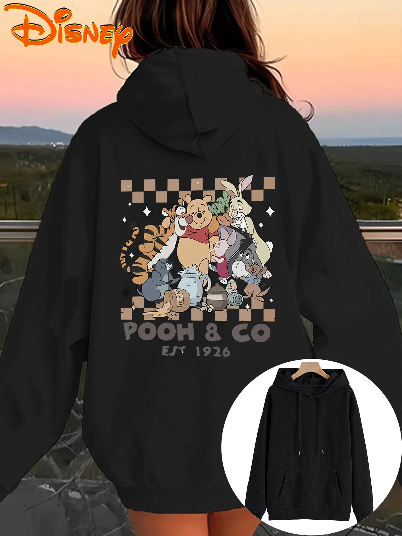 

Женские толстовки с капюшоном Disney Winnie The Pooh, модная уличная одежда большого размера, толстовки унисекс, осенне-зимние флисовые повседневные универсальные