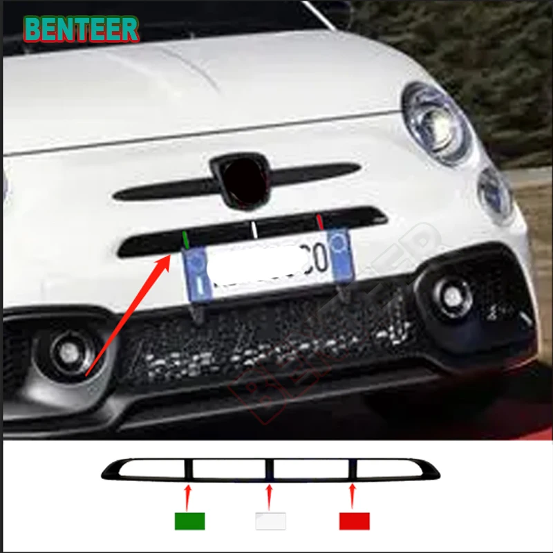 Italy Italian Car Front Grille Italian Flag Vinyl Sticker For Fiat Abarth 500 595 695