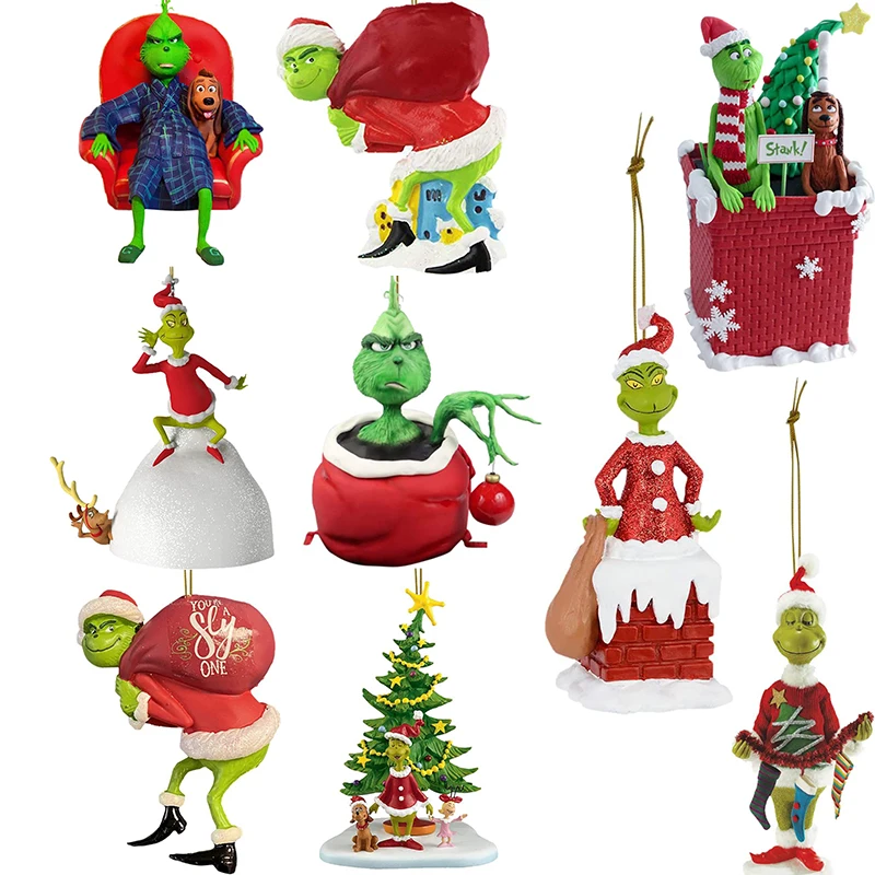 Christmas Cartoon Green Hair Monster Kids Gifts Creative Pendant Christmas Tree Decoration Party Holiday Supplies Car Ornaments