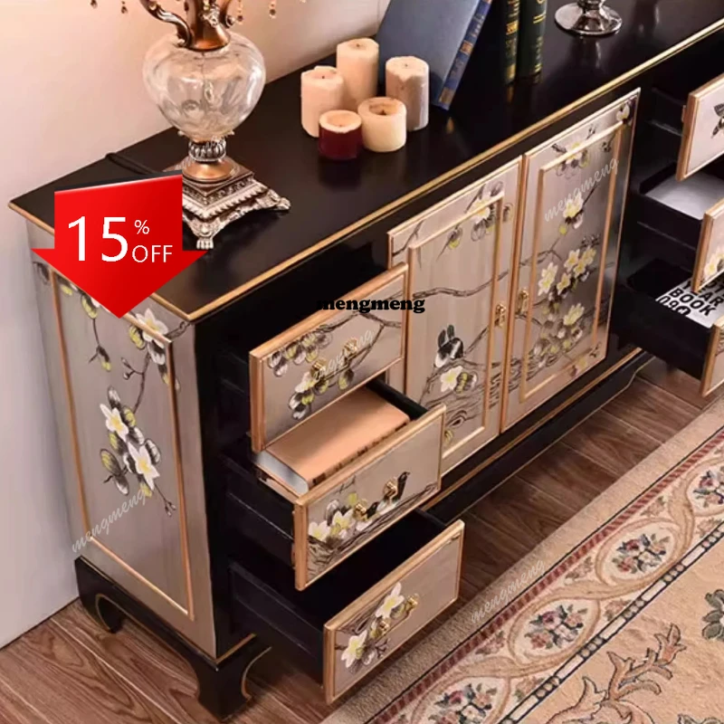 

C46Nordic high-end living room cabinets luxury Elegant Design decoration Wooden cabinets Minimalist fashion armario salon furnit