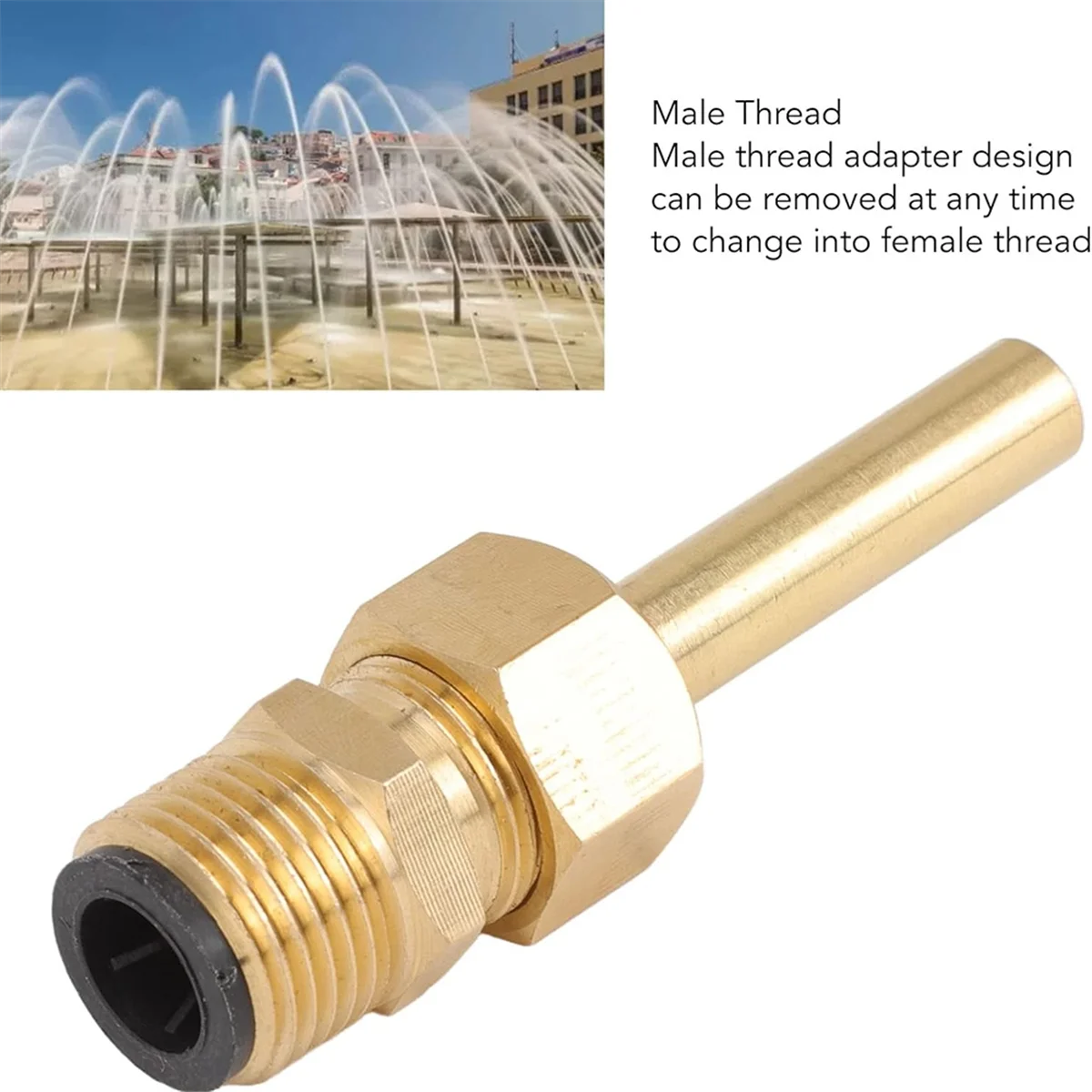 Boquilla de fuente de agua de cobre de chorro directo de 4 Uds., fuente de estanque de un solo boquilla, reemplazo de cabezales de piezas de fuente de 1/2 pulgada