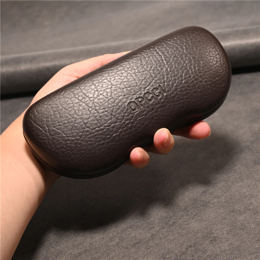 

Rockjoy Brown Glasses Case Hard Iron Eyeglasses Box Brand Anti Press 17*7.5*2.5cm