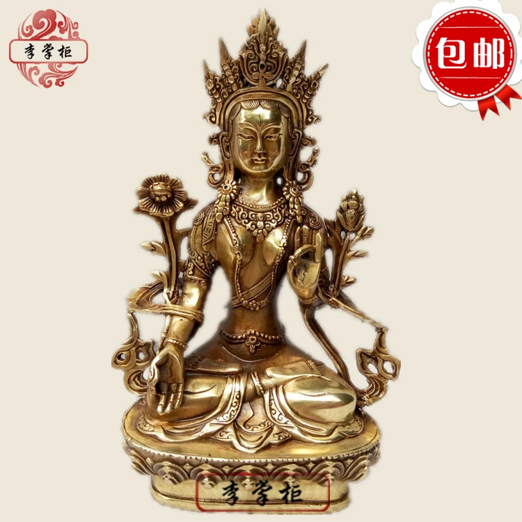 

Li shopkeeper Tibetan Buddha bronze statue tantric pure copper white Tara Buddha statue can be stored Nepal Tibetan ornaments fr