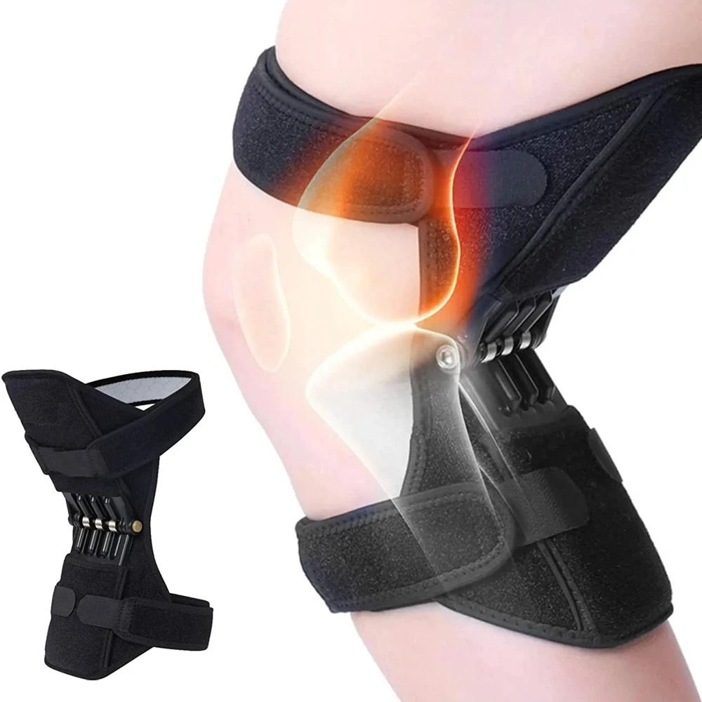 1Pair Joint Knee Brace support Knee Protector Rebound Power leg Knee Pads booster brace Joint support stabilizer Spring Force