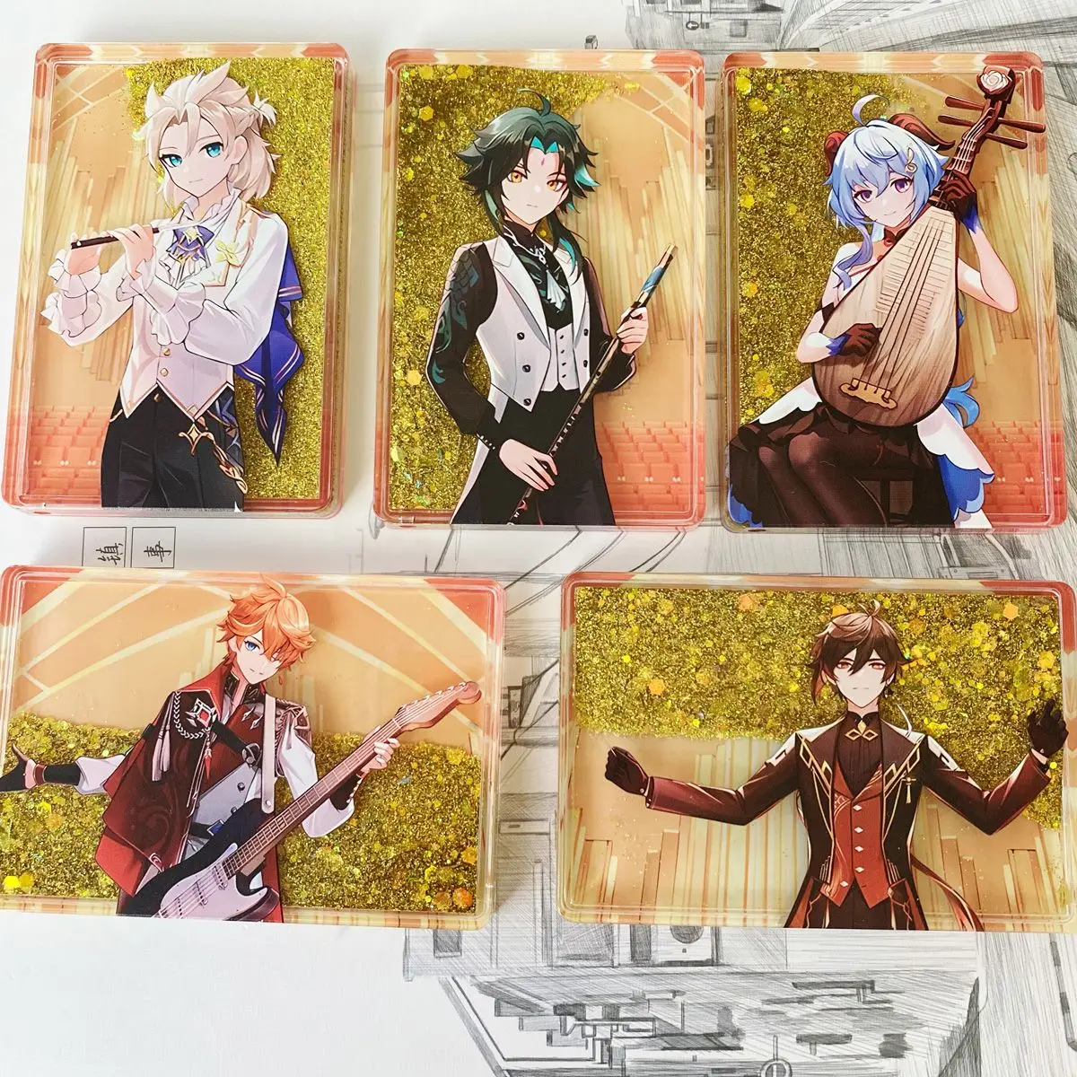 

GS Impact CONCERT TOUR Melodies of An Endless Journey Quicksand Mahjong Customize Acrylic Ornaments Zhongli Xiao