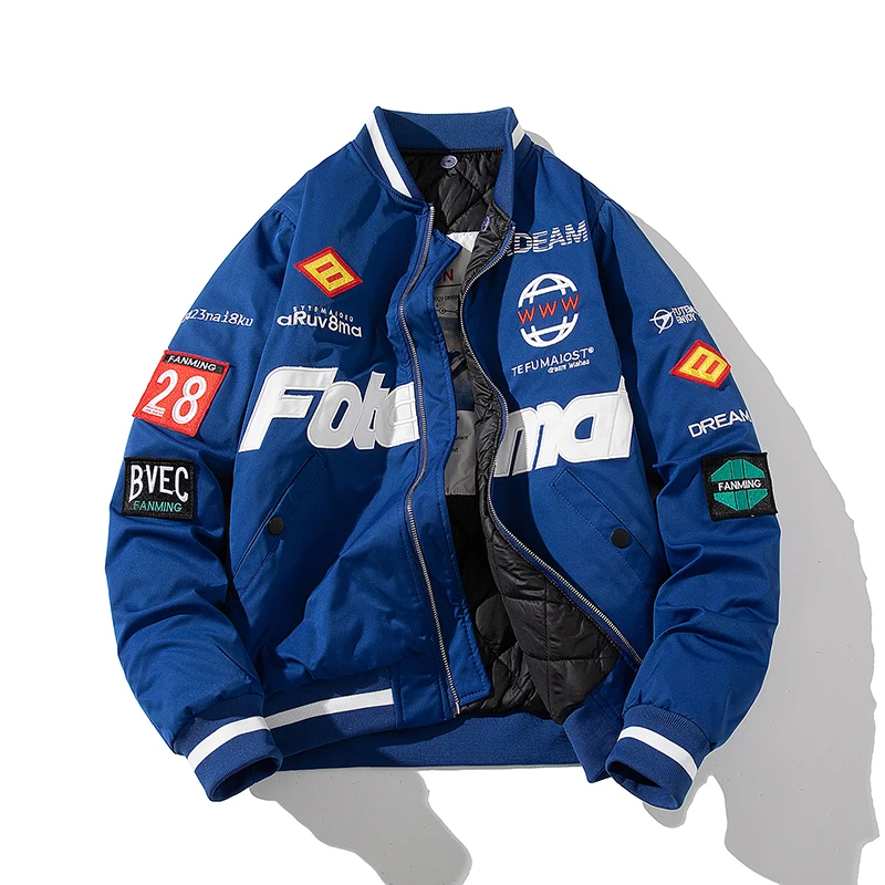 

American Sle Thiened Cotton Jaet Loose Casual ex Pilot Coat Baseball Sle for Autumn Winter Youth Faion