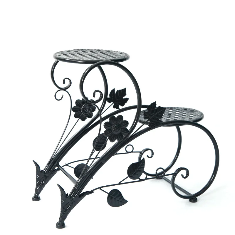 Indoor floor-style creative small fresh flower pot rack iron flower rack