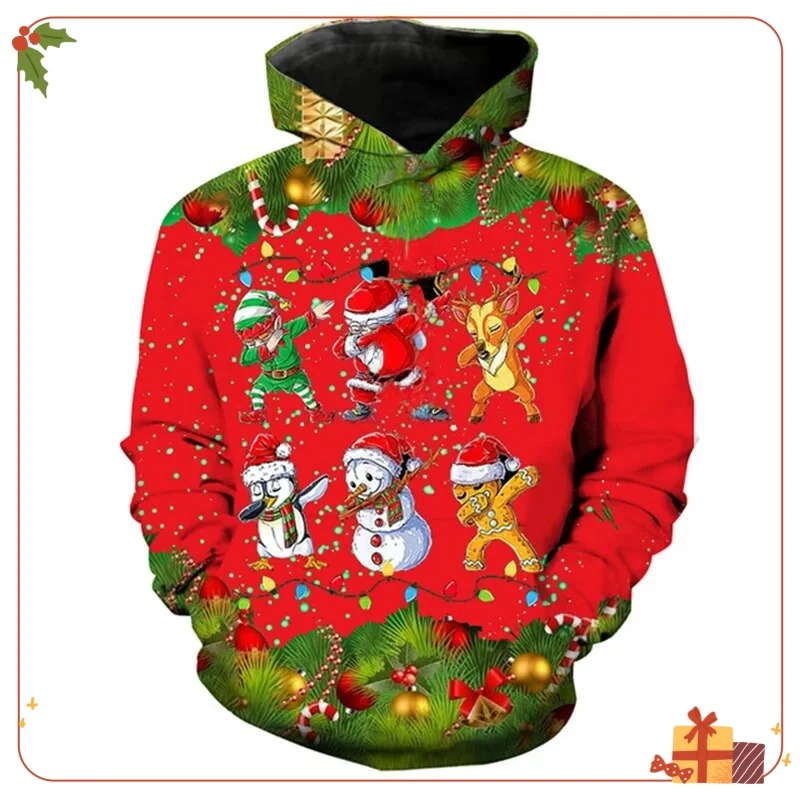 

Толстовка с капюшоном с Рождеством для детей, Санта-Клаус, осенние толстовки в стиле хип-хоп для мальчиков, уличная одежда со снеговиком, толстовки, одежда для девочек