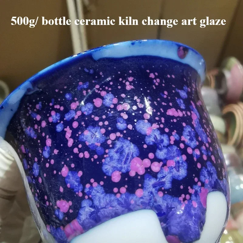 500g/bottle Medium-high Temperature Firing Ceramic Crystallization Cherry Blossom Glaze DIY Pottery Handicrafts Coloring Pigment