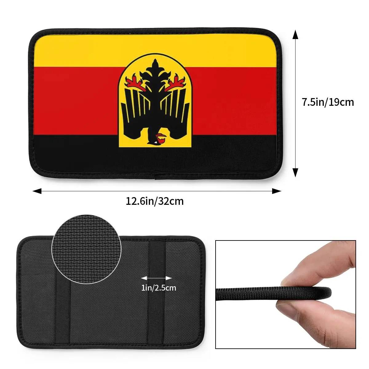 German State Flag Germany Car Arm Rest Cover Mat Imperial Eagle Universal Leather Center Console Cover Pad Auto Interior