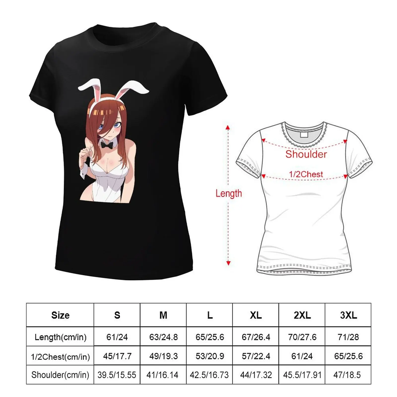 Miku Nakano Bunny Girl T-Shirt plus Größe Tops Anime Kleidung Hippie Kleidung weibliche Kleidung T-Shirts für Frauen