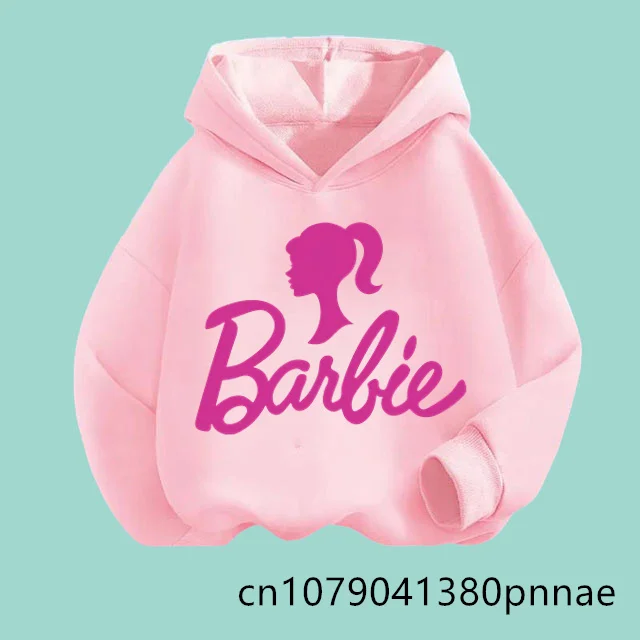 

Boys Girls Kawaii Harajuku Anime 2025 New Barbie Children's Hoodie Disney Cartoon Print Autumn Winter Long Sleeve Sweatshirt