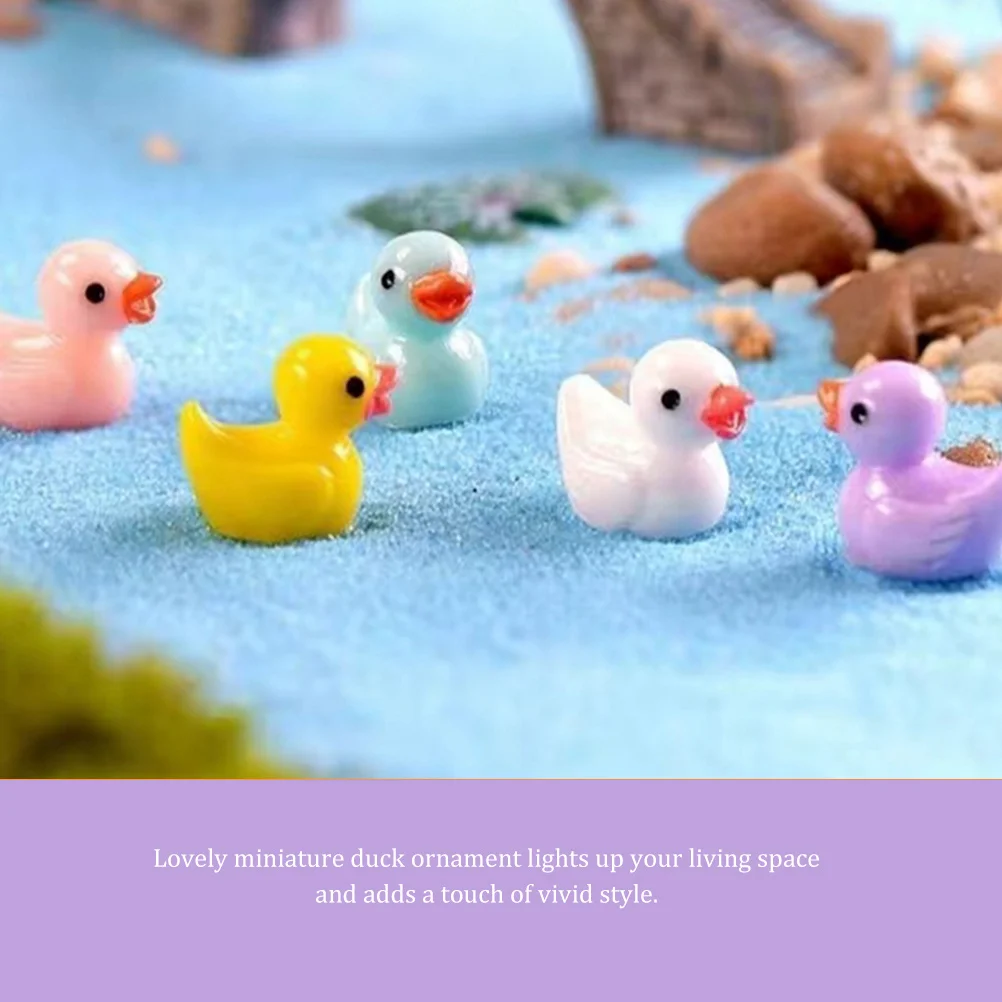 

25 Pcs Ornament Tiny Animal Sculpture Resin Figures Small Craft Statue Decor Mini Ducks