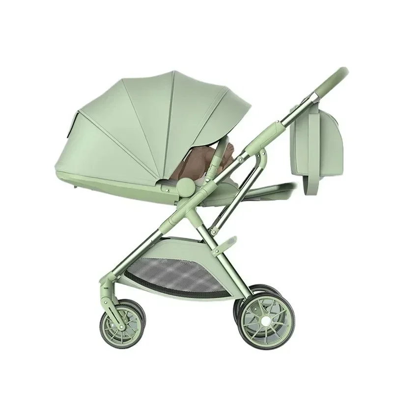 Portable baby stroller Foldable Two-way Multi-function Lightweight baby stroller with mother bag Four-wheel baby stroller