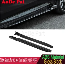 Gloss Black PP Plastic Material Side Skirts Extension For BMW X3 X4 G01 G02 2018-2023