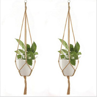 Hanging Plant Handmade Macrame Plant Hanger Flower Pot Planter Hanger Wall Decor Courtyard Garden Hanging Planter Hanging Basket