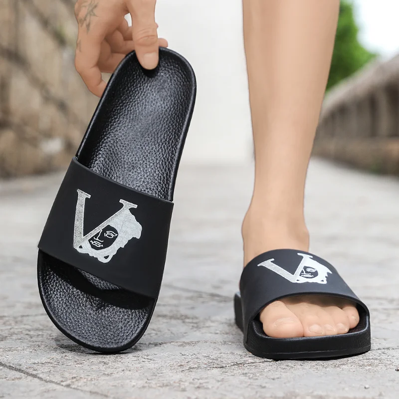 

Plus Size Men One Strap Slides Summer Lightweight Breathable Non Slip Soft Sole Casual Outdoor Beach Daily Slippers