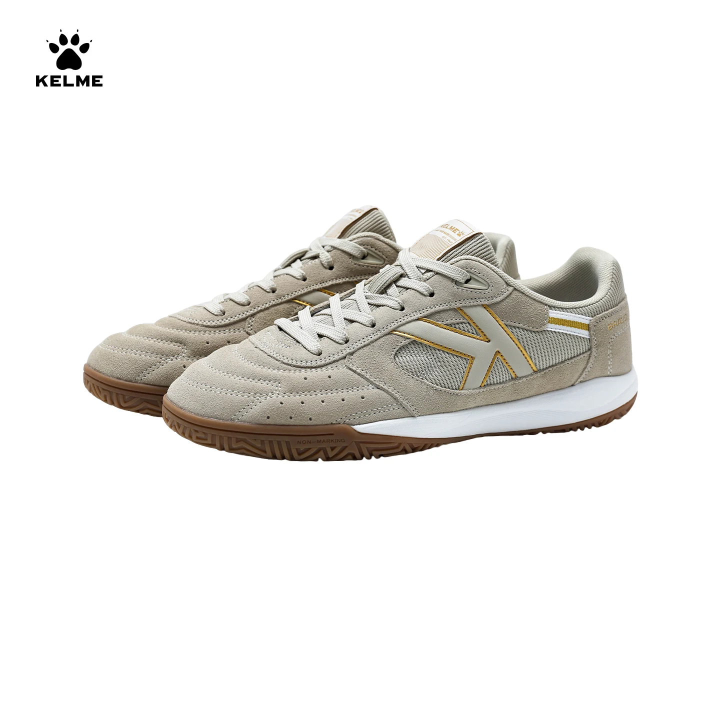 KELME Unisex Futsal Indoor Football Shoes Retro German Trainer Non-Slip Flat Sole Shoes for Youth Adults Match Training