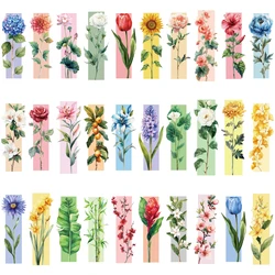 30pcs Flower Bookmarks Reading Page Markings Reading Book Markings Plant Flower DIY Decoration Students Labels﻿