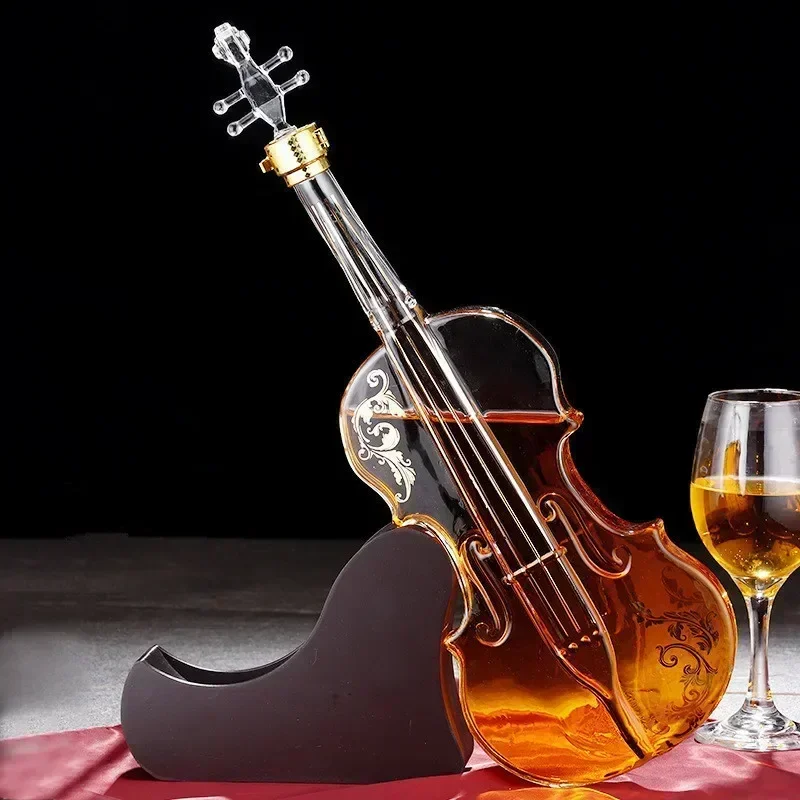 Craft Bottle Violin Glass Bottle High-End Whisky Violin Decanter Wine Whiskey Decanter Bottle Set