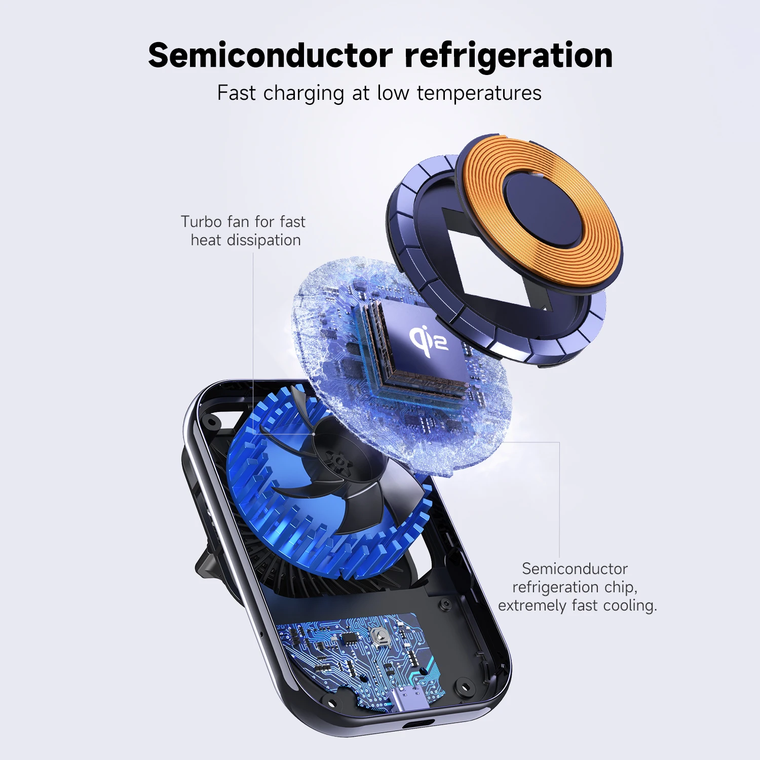 QI2 15 واط حامل هاتف السيارة المغناطيسي برودة أشباه الموصلات شاحن لاسلكي حامل آيفون 16 15 14 13 12 برو Magsafe شاحن سيارة