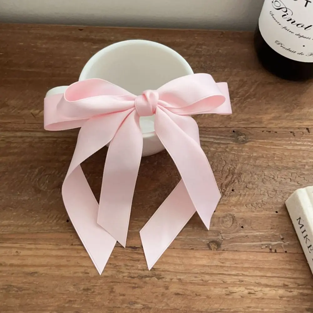 Simple Ballet Bowknot Hair Clip Satin Solid Spring Barrettes Cute Hairpins Women Girls