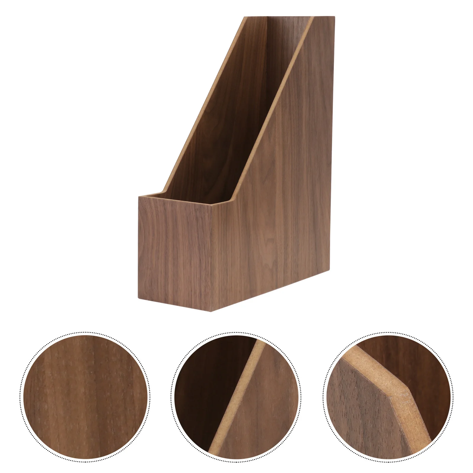 

1Pcs Walnut Wood Book Organizer Large Capacity Book Storage Rack Desktop Books Holder Office Filing Storage Box