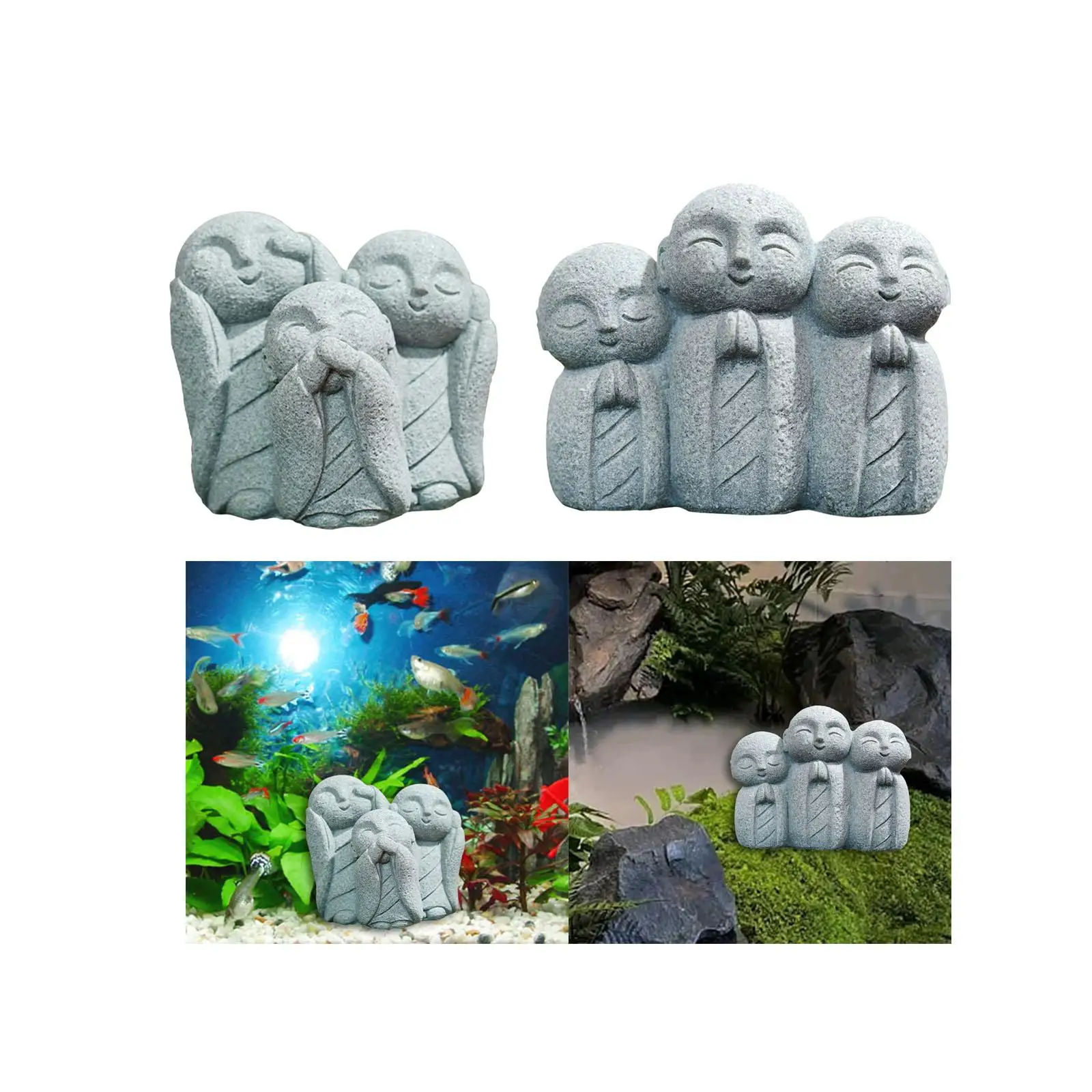 Buddha Statue Multifunction Mini Crafts Fish Tank Decoration Landscaping Accessories for Tabletop Porch Teahouse Lawn Garden