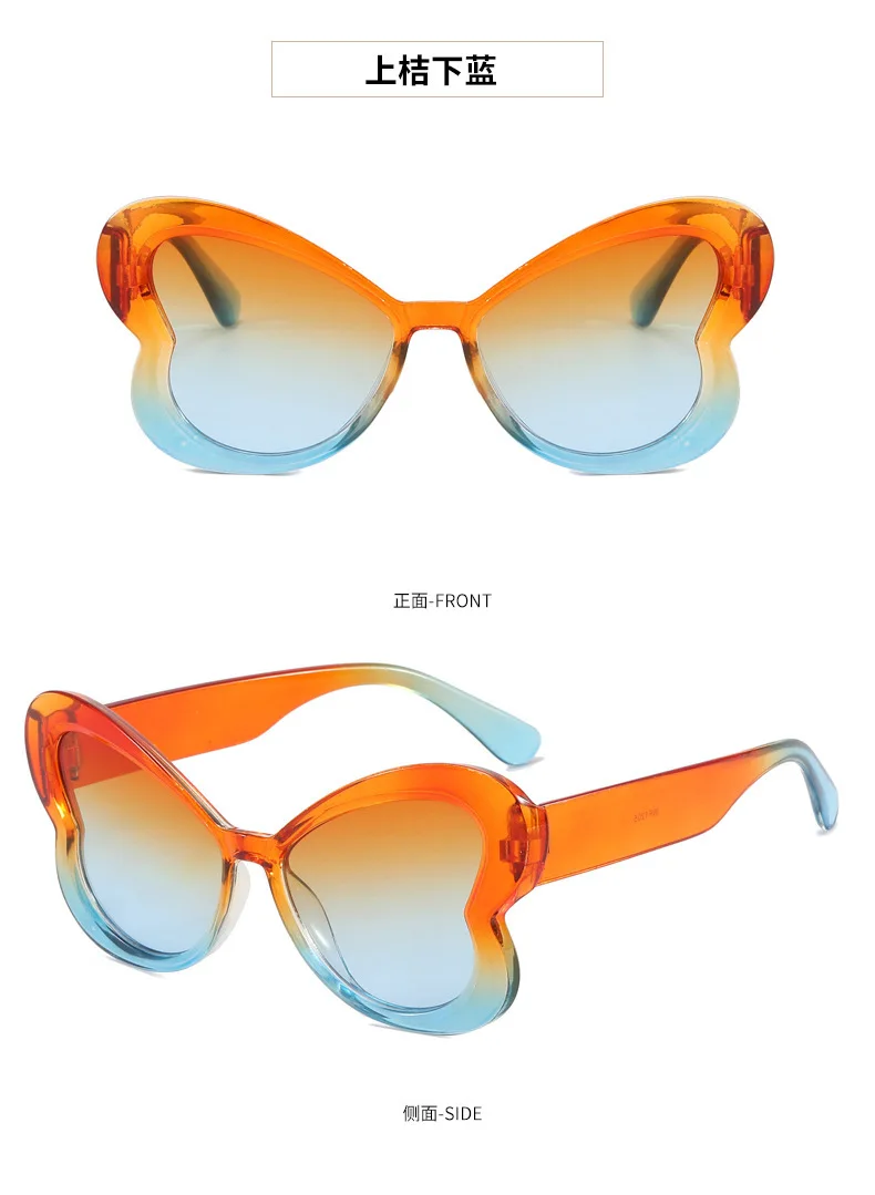 Neue Vintage-Schmetterlings-Sonnenbrille für Damen und Herren, Marken-Rundbrille, Große Sonnenbrillen für Männer und Frauen, Speziell Geformt – Detail 9