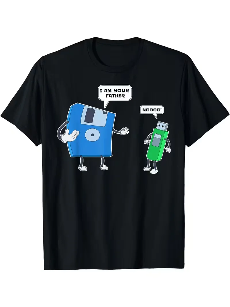 Camiseta informal unisex de ingeniería informática para hombre, camisetas de ingeniero de discos flexibles para padre e hijo, camiseta informal para hombre, uso diario