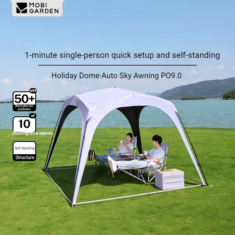 

Автоматический купольный тент MOBI GARDEN Holiday Dome Po9.0, самонесущая конструкция, быстрая установка за 1 минуту, полная комплектация, водонепроницаемый клей