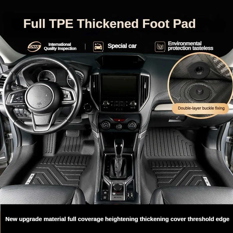 TPE Floor Mats For Subaru Outback 2010-2025 LHD ICEV Full Coverage Waterproof Surround threshold accessories