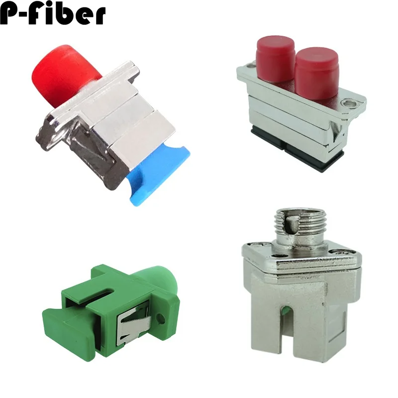 5Pcs SC-FC อะแดปเตอร์ Simplex Duplex Coupler 2แกน SM MM FTTH Connector Singlemode FC-SC