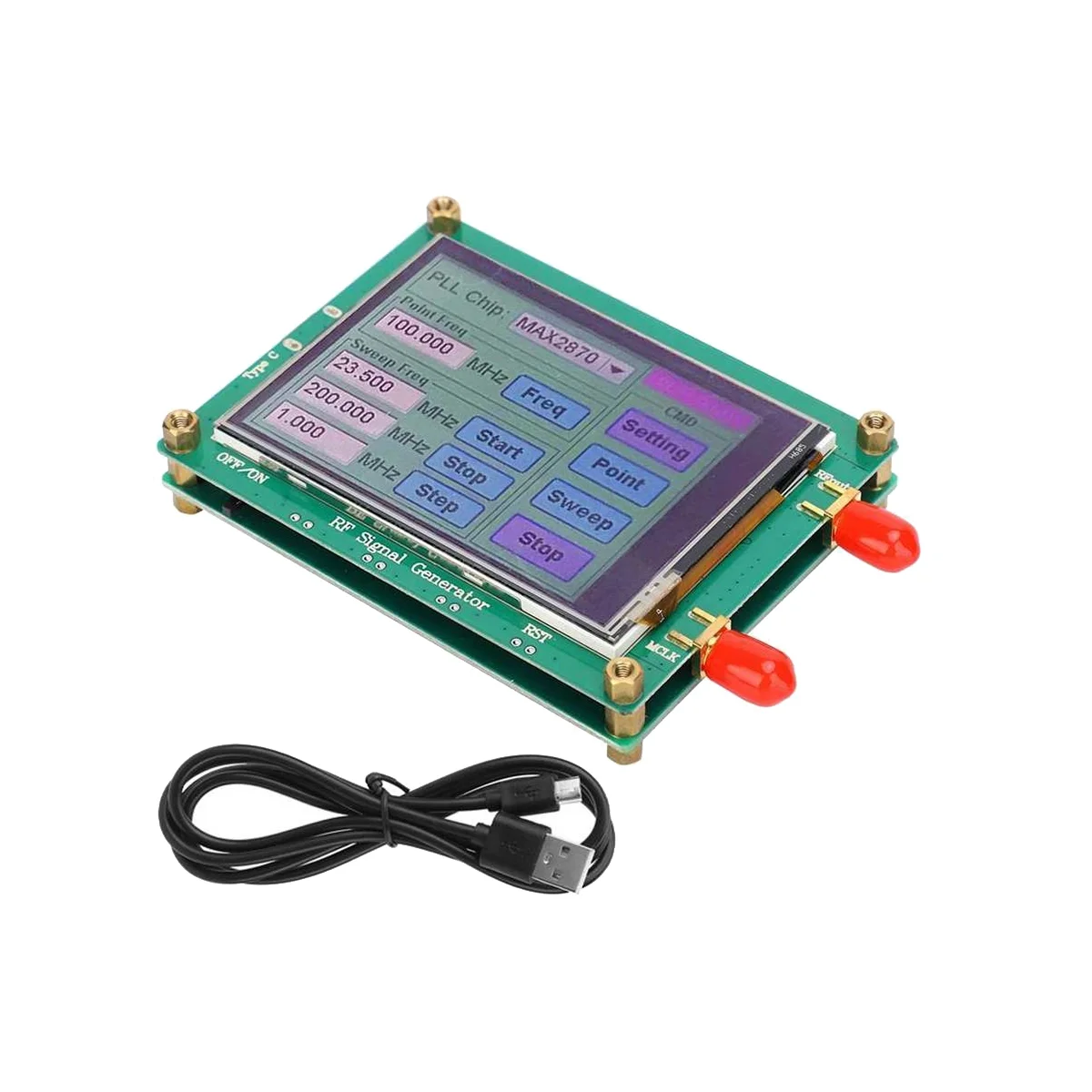 

MAX2870 23.5MHz-6000MHz RF Signal Source Generator Module High Stability Low Noise LCD Display Signal Sensor Meter