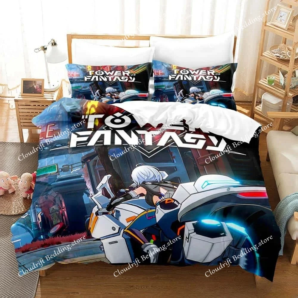 3D Printing Game Tower Of Fantasy Anime Bedding Set Single Twin Full Queen King Size Bed Set Adult Kid Bedroom Duvetcover Sets