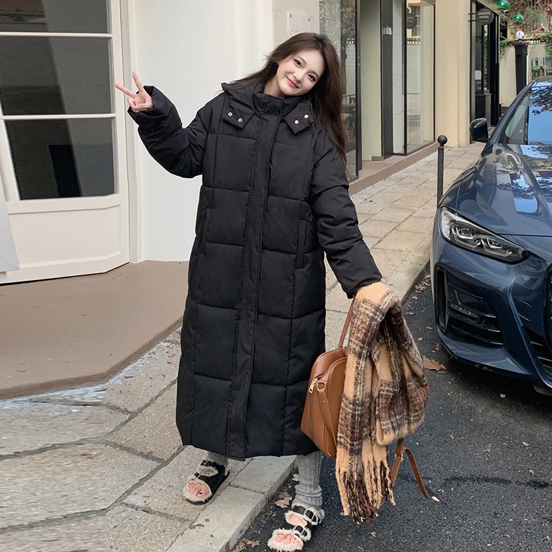 

Женское зимнее хлопковое пальто длиной до колена, новое повседневное свободное корейское хлопковое пальто, теплостойкая верхняя одежда