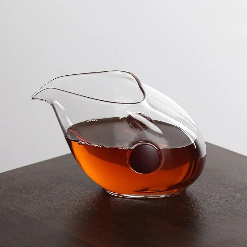 Double ear glass fair cup thickened heat resistant home tea dispenser tea making kung fu tea set accessories