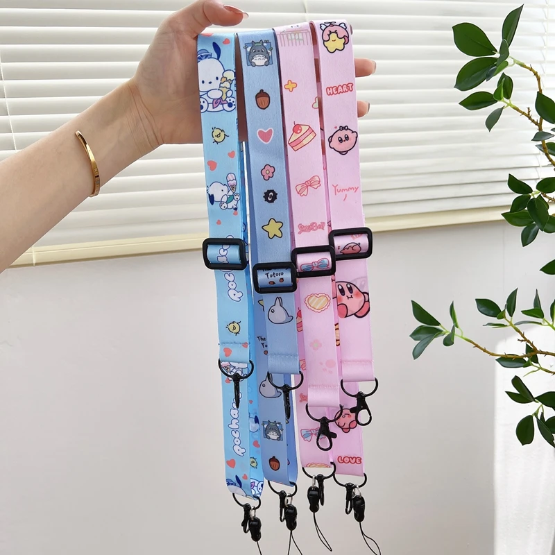 Cute Cartoon Lanyards Neck Phone Strap For ID Pass Card Badge ID Badge Phone Neck Phone Straps with Keyring For Smart Cellphone