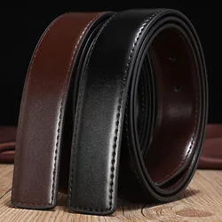 Double-sided Cow Reversible Leather With Holes No Buckle 2.8cm 3.0cm 3.3cm 3.5cm 3.8cm Wide Belt Without Buckle High Quality