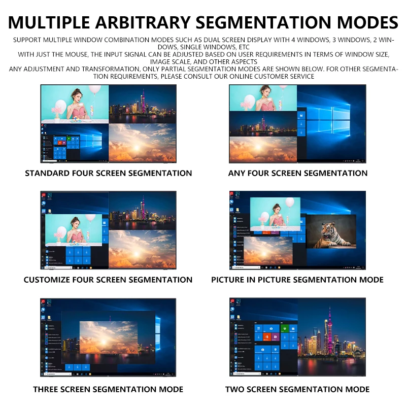 KVM-переключатель HD 4x1 четырехъядерный мультипросмотр 4 в 1 выход KVM HD-процессор экран мультипросмотр бесшовный для 4 ПК совместная Мышь Клавиатура 4K60