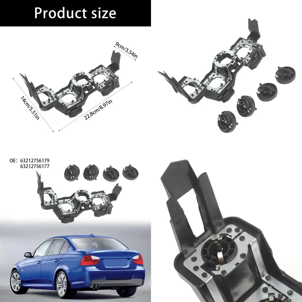 Tail Light Repair Board for MINI R56 R57, Rear Lamp Circuit Plate With 4 Lamp Sockets, Plastic Housing and Metal Contacts, Ref
