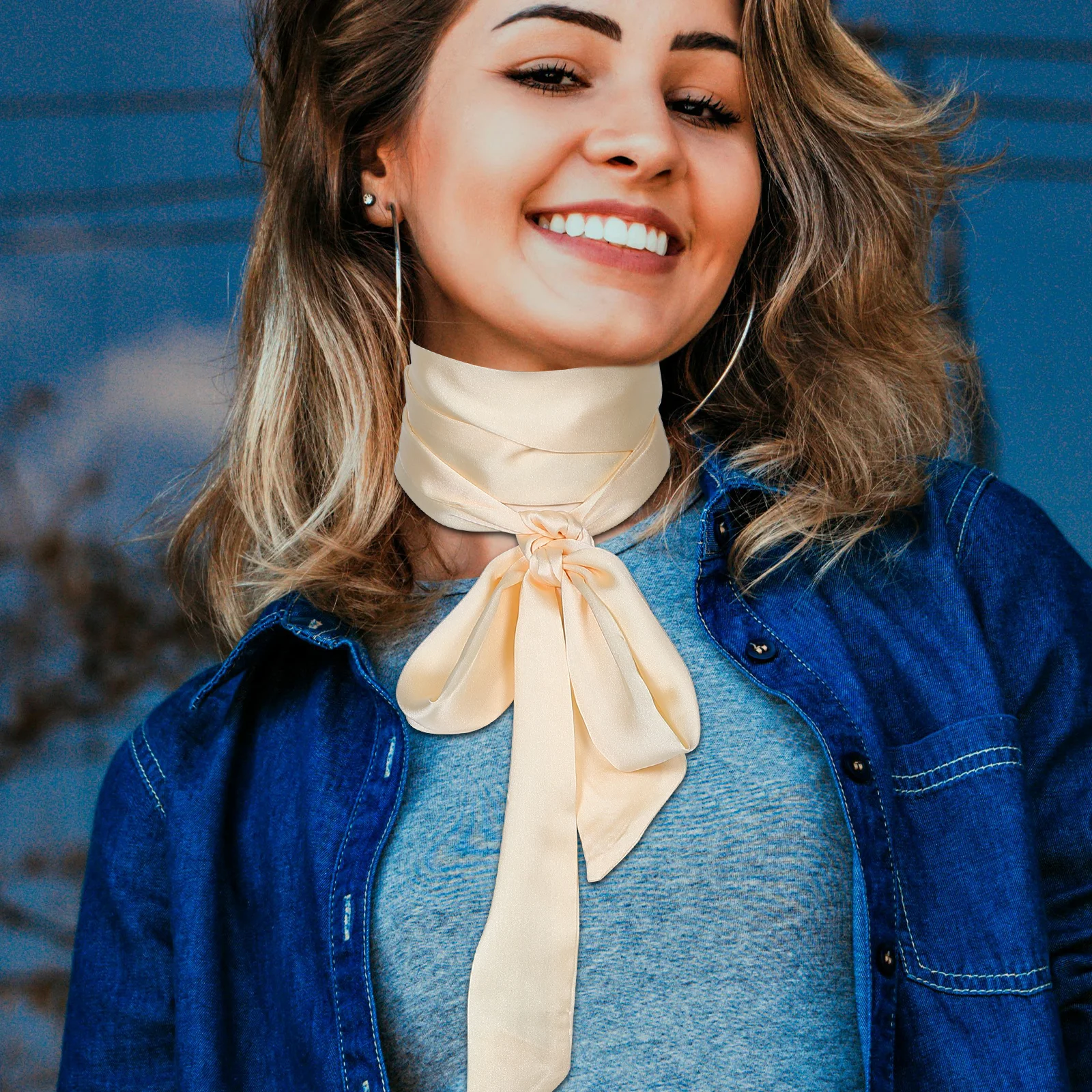 وشاح طويل رفيع لحقيبة اليد بمقبض أنيق وخفيف الوزن وشاح نسائي عصري متعدد الاستخدامات وربطة شعر للرقبة للنساء #1