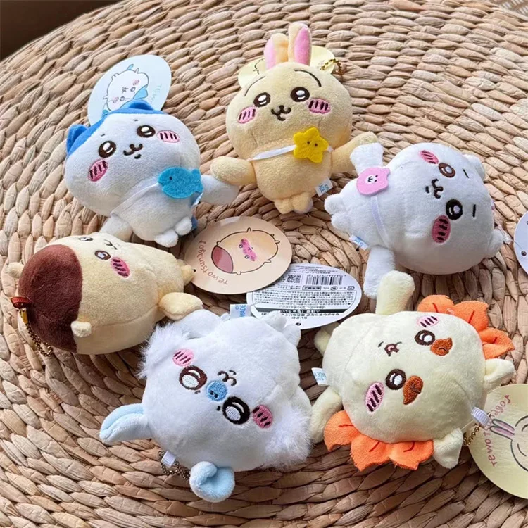 Chiikawa Cute Cartoon Chiikawa Hachiware Hand In Hand Magnetic Refrigerator Sticker Plush Toy Small Foot Doll Cute Bag Pendant