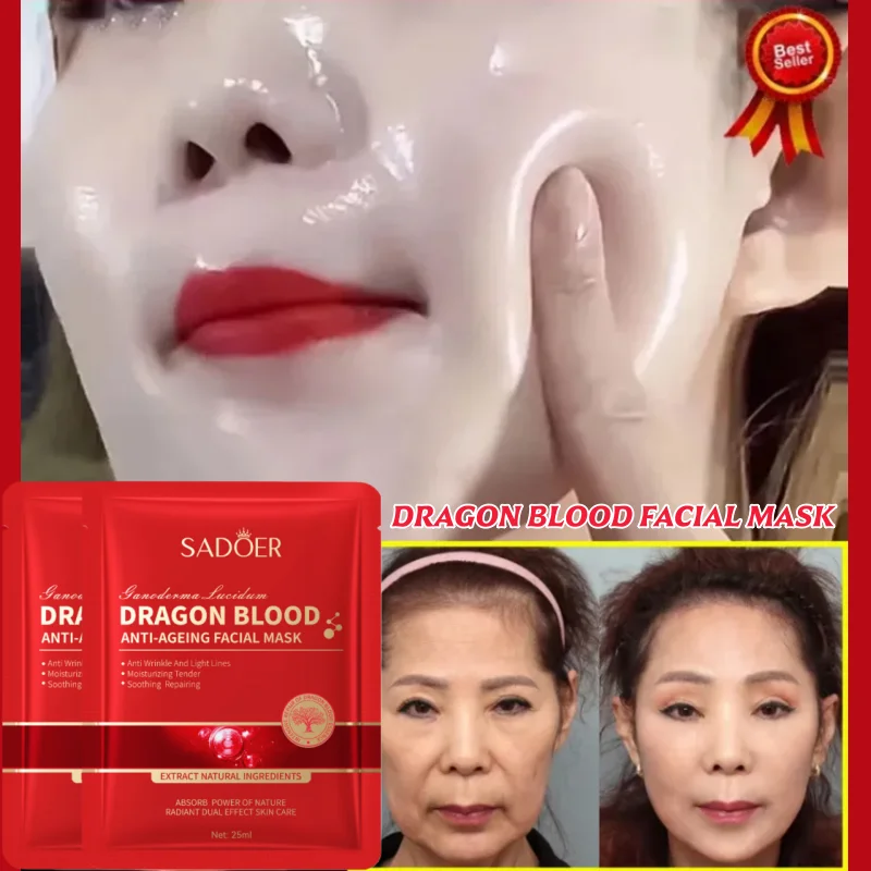 

Dragon Blood Anti-Aging Face Mask Repair Wrinkle Firming Fine Lines Gentle Hydrating Moisturize Mask Calming Sensitive Skin Care