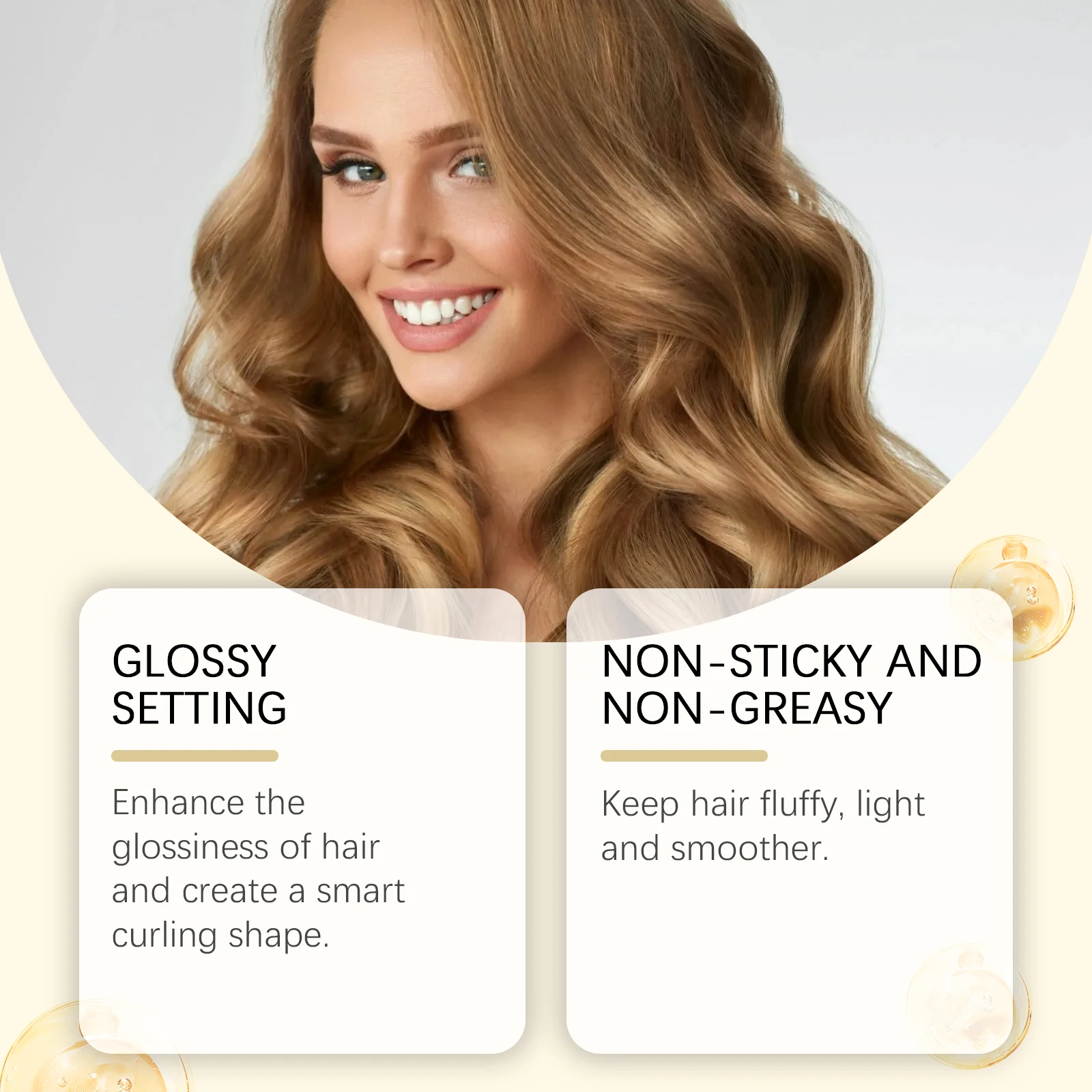 Hair Cream for Curly Hair Smoothing Air Dry Cream Keep Hair Fluffy Increase Elasticity Lasting Shaping Reduce Frizzy Hair Care