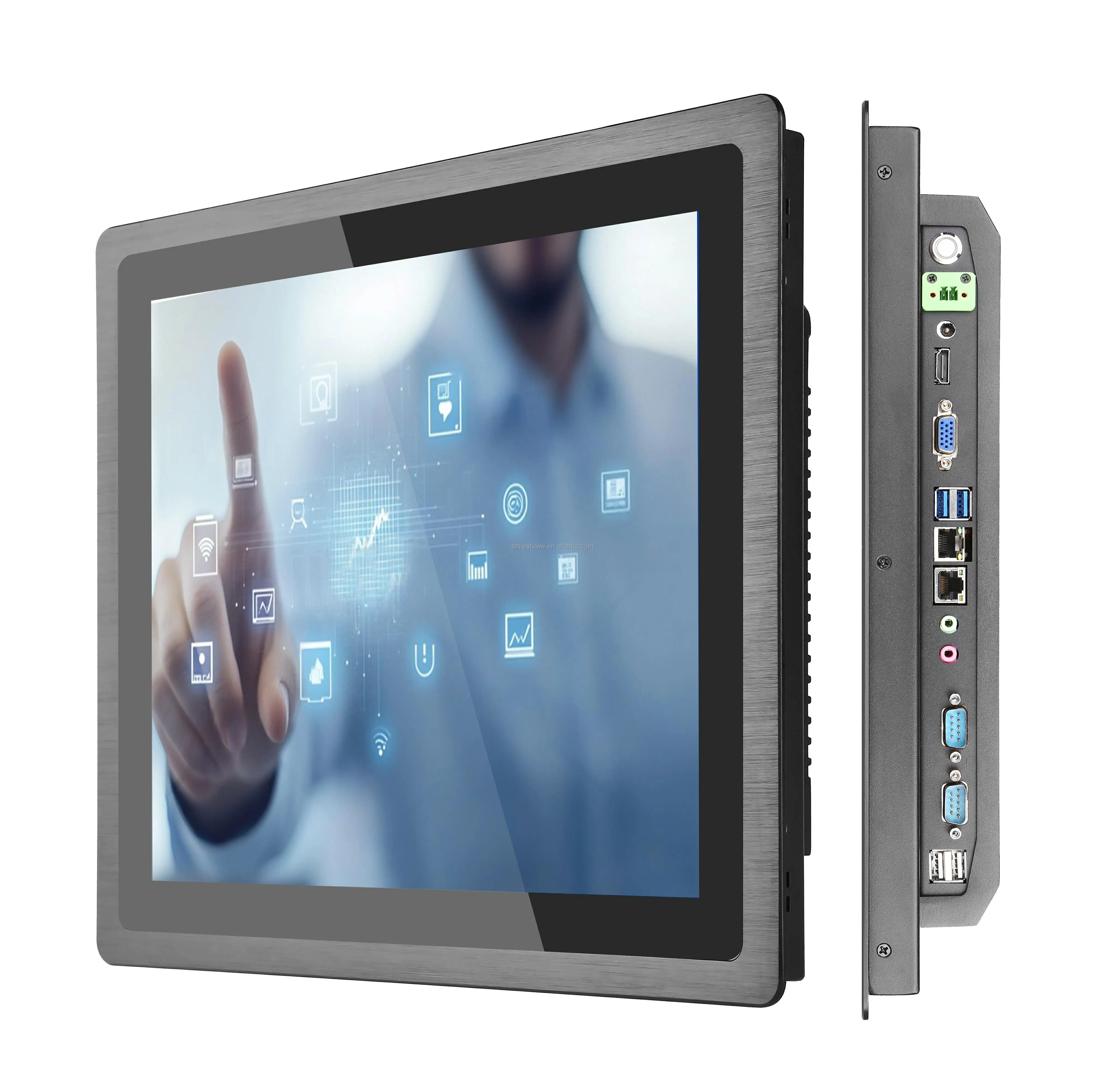 

12/15/17/19-дюймовый Full HD панельный ПК ЖК-дисплей промышленного компьютера с сенсорным экраном «все в одном» Компьютеры Core I3 I5 I7 J1900