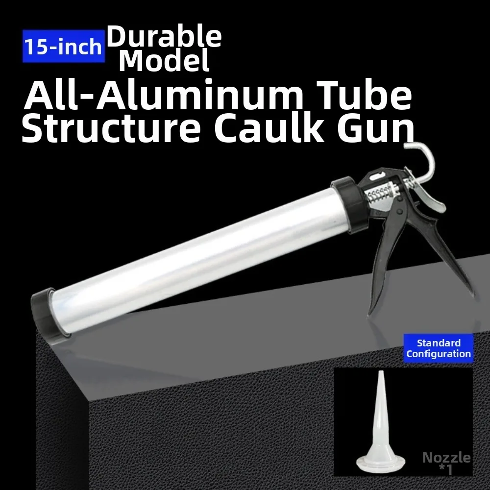 Aluminum Tube Silicone Caulking Gun 1 Nozzles Included Heavy Duty Aluminum Tube Caulking Gun Air Powered 600ml Capacity